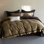 Duvet Cover Set Breathable Cotton Percale Leaf Print