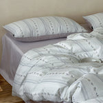Duvet Cover Set Breathable Cotton Percale Reversible 4-Piece