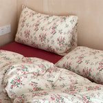 Duvet Cover Set Breathable Cotton Percale Vintage Rose