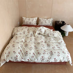 Duvet Cover Set Breathable Cotton Percale Vintage Rose