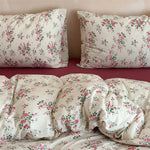 Duvet Cover Set Breathable Cotton Percale Vintage Rose