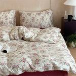 Duvet Cover Set Breathable Cotton Percale Vintage Rose