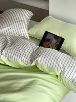 Duvet Cover Set Breathable Cotton Percale With Fitted Sheet