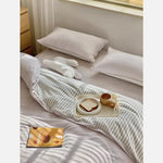 Duvet Cover Set Breathable Cotton Percale With Fitted Sheet