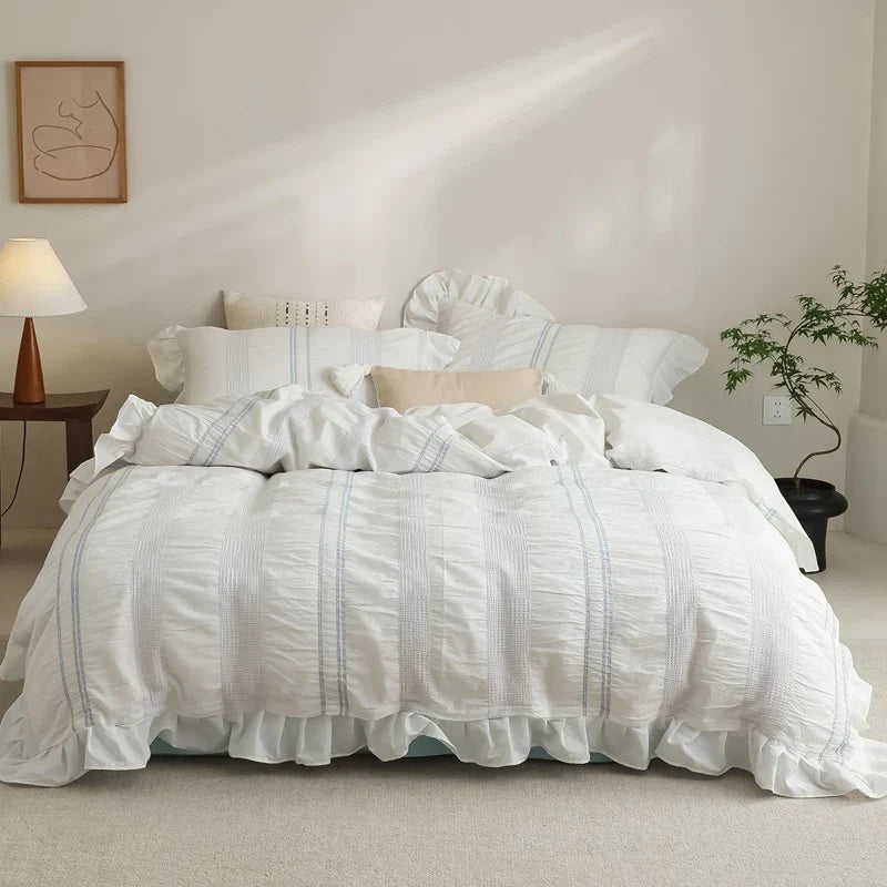 Duvet Cover Set Breathable Quilted Cotton Concealed Zipper