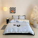 Duvet Cover Set Classic Vichy Check Cotton Blend