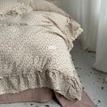 Duvet Cover Set Cotton Cambric Breathable Ruffled Lace