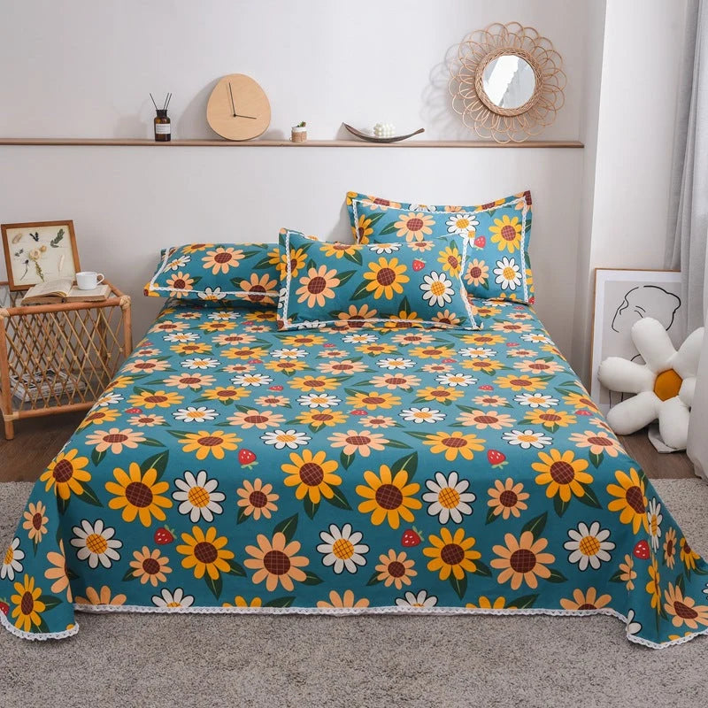 Duvet Cover Set Cotton Check Pattern Machine Washable