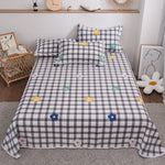 Duvet Cover Set Cotton Check Pattern Machine Washable