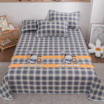 Duvet Cover Set Cotton Check Pattern Machine Washable