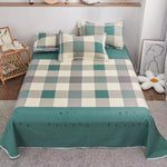 Duvet Cover Set Cotton Check Pattern Machine Washable
