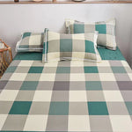 Duvet Cover Set Cotton Check Pattern Machine Washable