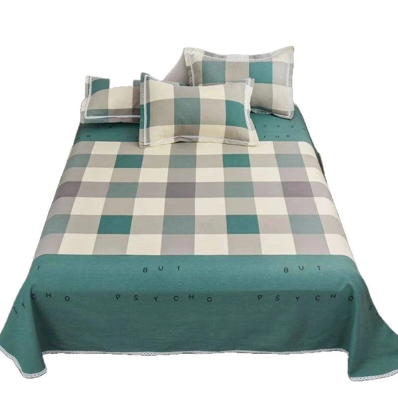 Duvet Cover Set Cotton Check Pattern Machine Washable