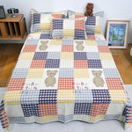 Duvet Cover Set Cotton Check Pattern Machine Washable