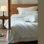Duvet Cover Set Cotton Gauze Breathable Floral Embroidery 4-Piece