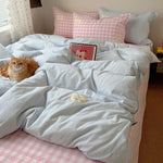 Duvet Cover Set Cotton-Linen Breathable Reversible