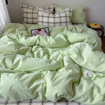 Duvet Cover Set Cotton-Linen Breathable Reversible