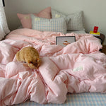 Duvet Cover Set Cotton-Linen Breathable Reversible
