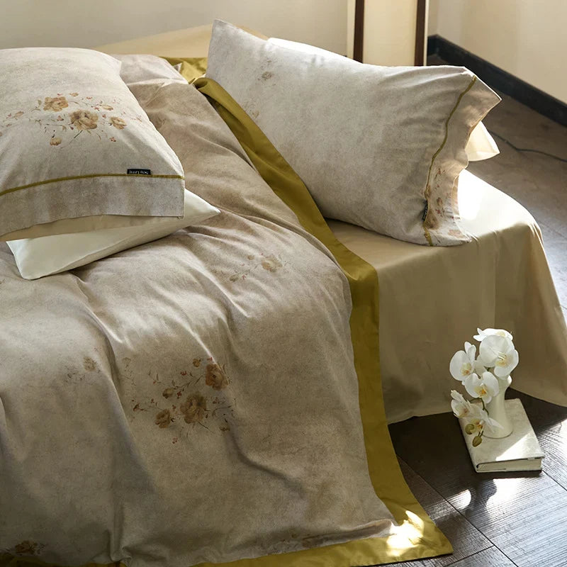 Duvet Cover Set Cotton Percale Reversible Hidden Zipper & Ties