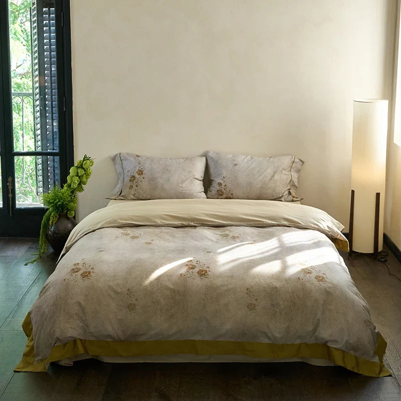 Duvet Cover Set Cotton Percale Reversible Hidden Zipper & Ties