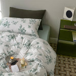Duvet Cover Set Cotton Percale Wildflower Print Matching Pillowcases