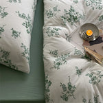 Duvet Cover Set Cotton Percale Wildflower Print Matching Pillowcases