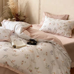 Duvet Cover Set Cotton Satin Botanical Print