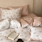 Duvet Cover Set Cotton Satin Botanical Print
