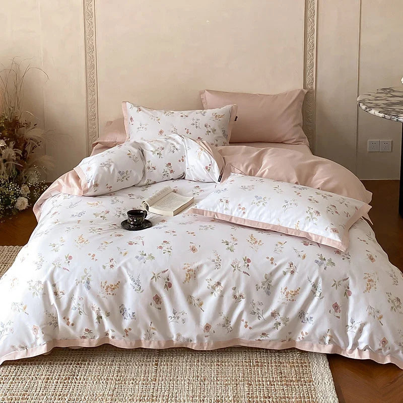 Duvet Cover Set Cotton Satin Botanical Print