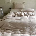 Duvet Cover Set Cotton Satin Breathable Hotel Closure