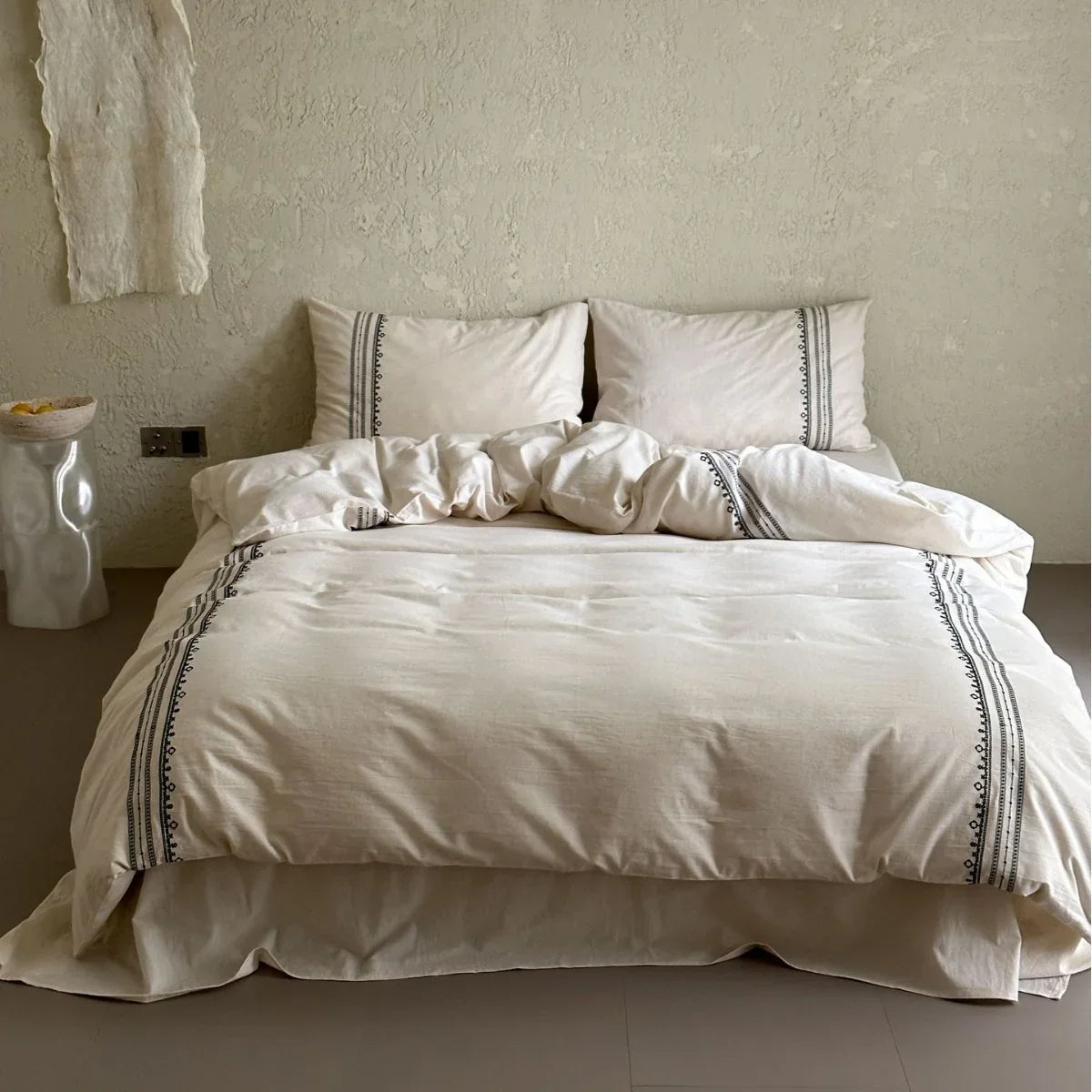 Duvet Cover Set Cotton Satin Breathable Hotel Closure