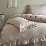 Duvet Cover Set Cotton Satin Breathable Hotel Closure