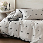 Duvet Cover Set Cotton Satin Butterfly Motif Four-Piece