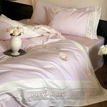 Duvet Cover Set Cotton Satin Embroidered Machine Washable