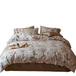 Duvet Cover Set Cotton Satin Floral Hotel Closure