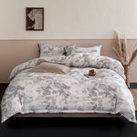 Duvet Cover Set Cotton Satin Floral Hotel Closure