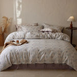 Duvet Cover Set Cotton Satin Floral Hotel Closure