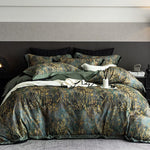 Duvet Cover Set Cotton Satin Grass Print