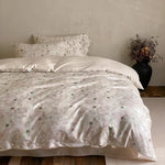 Duvet Cover Set Cotton Satin Jacquard Button Closure