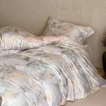 Duvet Cover Set Cotton Satin Jacquard Button Closure
