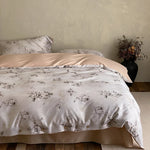 Duvet Cover Set Cotton Satin Jacquard Button Closure