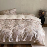Duvet Cover Set Cotton Satin Jacquard Button Closure