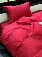 Duvet Cover Set Cotton-Satin Jacquard Concealed Zipper