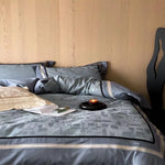 Duvet Cover Set Cotton Satin Jacquard Concealed Zipper