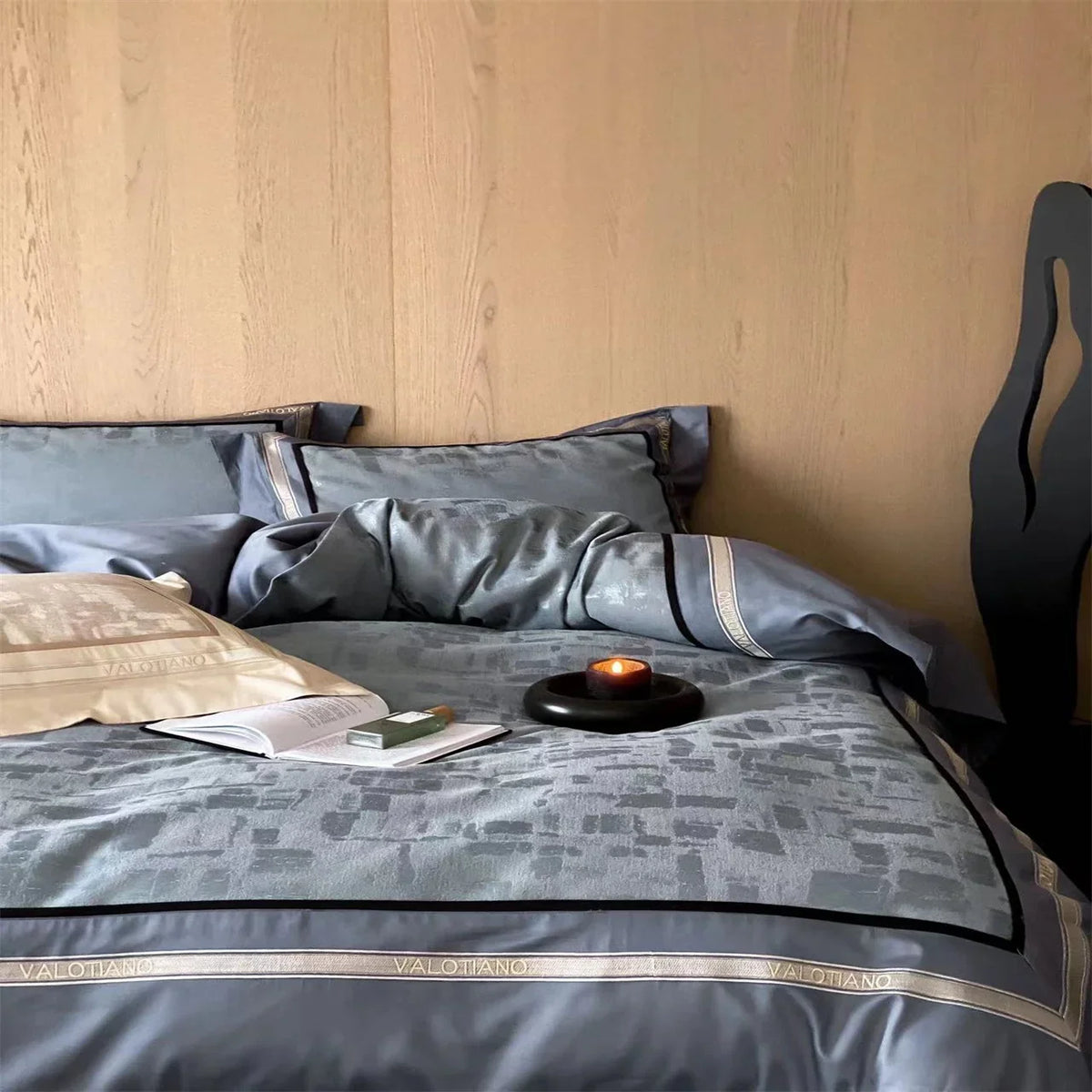 Duvet Cover Set Cotton Satin Jacquard Concealed Zipper