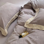 Duvet Cover Set Cotton Satin Jacquard Floral Machine Washable