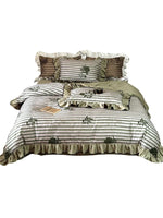 Duvet Cover Set Cotton Satin Jacquard Ruffled Edges