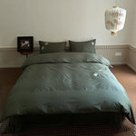 Duvet Cover Set Cotton Satin Koi Embroidery