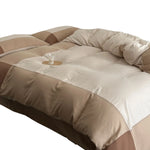 Duvet Cover Set Cotton Satin Quilted 4-Piece