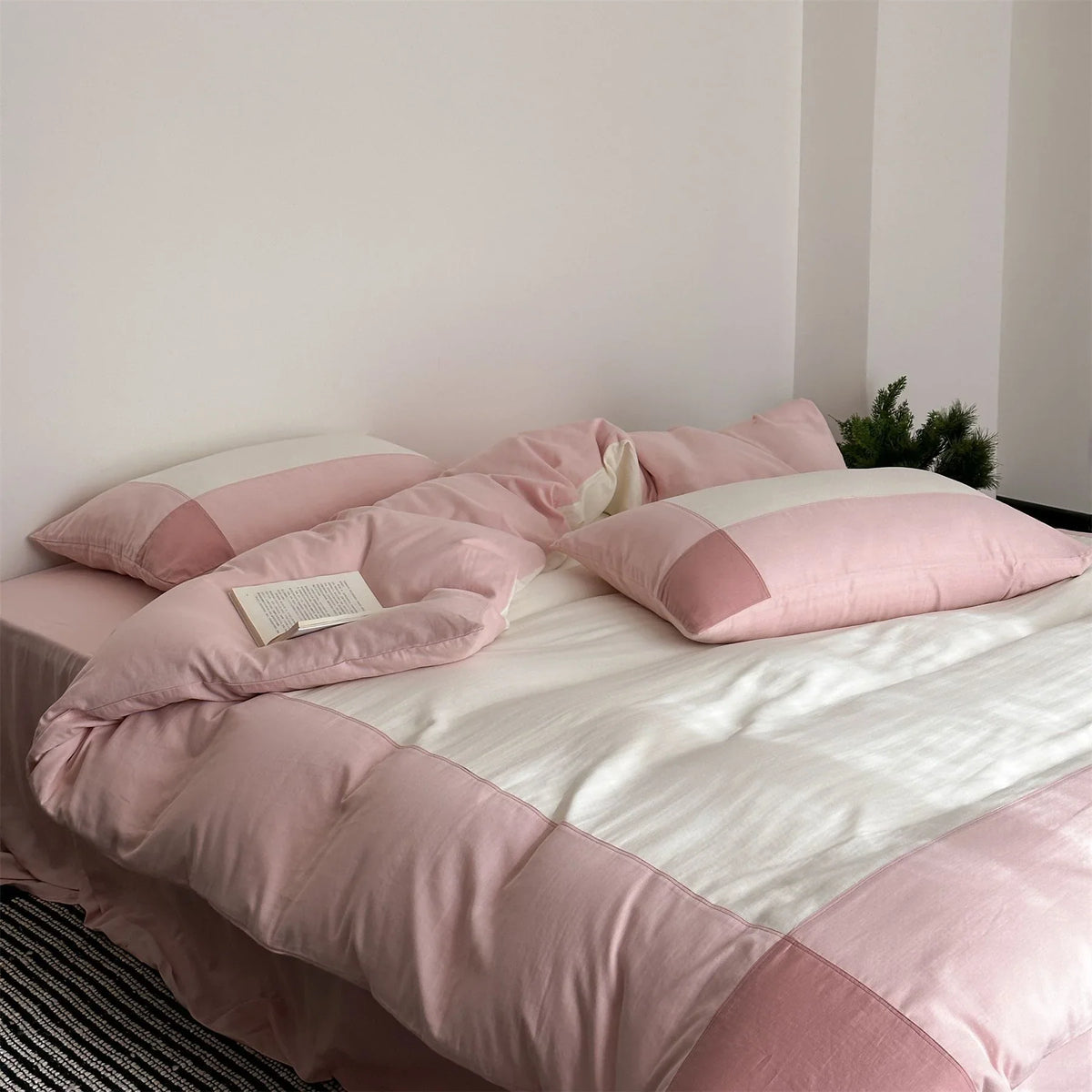 Duvet Cover Set Cotton Satin Quilted 4-Piece